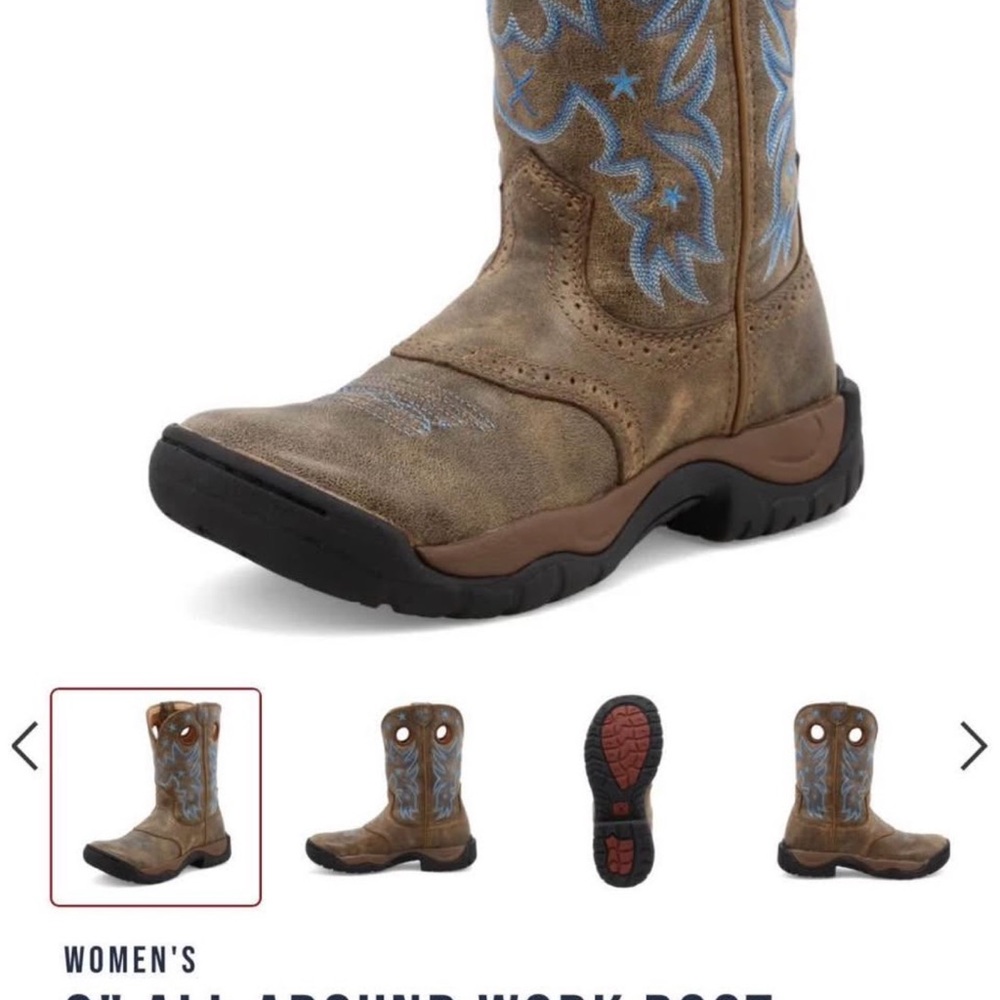 Twisted X Women's Brown and Blue Work Boots
